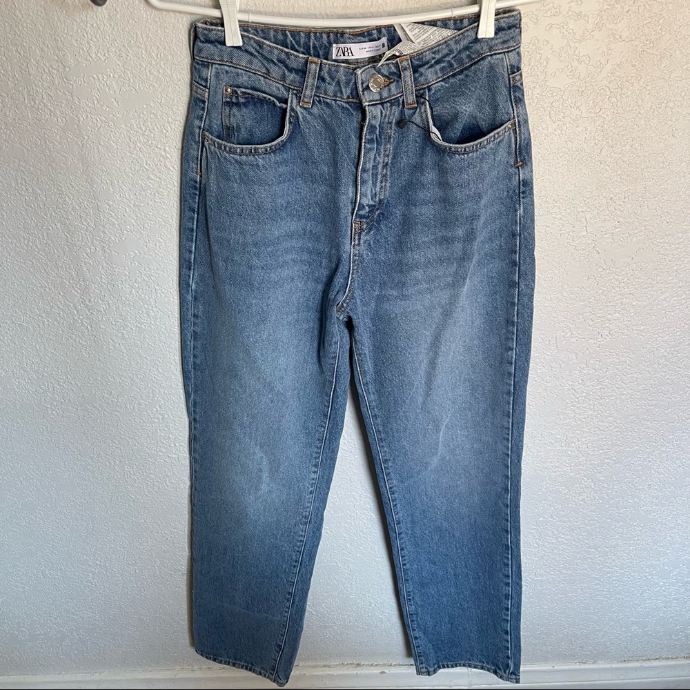 Zara NWT super high rise straight leg jeans - Picture 3 of 11